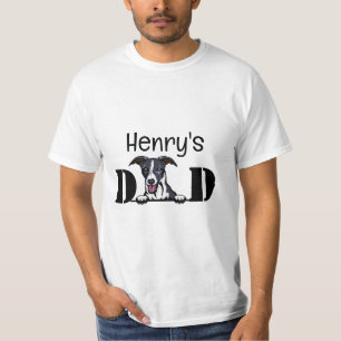 Whippet Peeking Personalized Dad T-Shirt