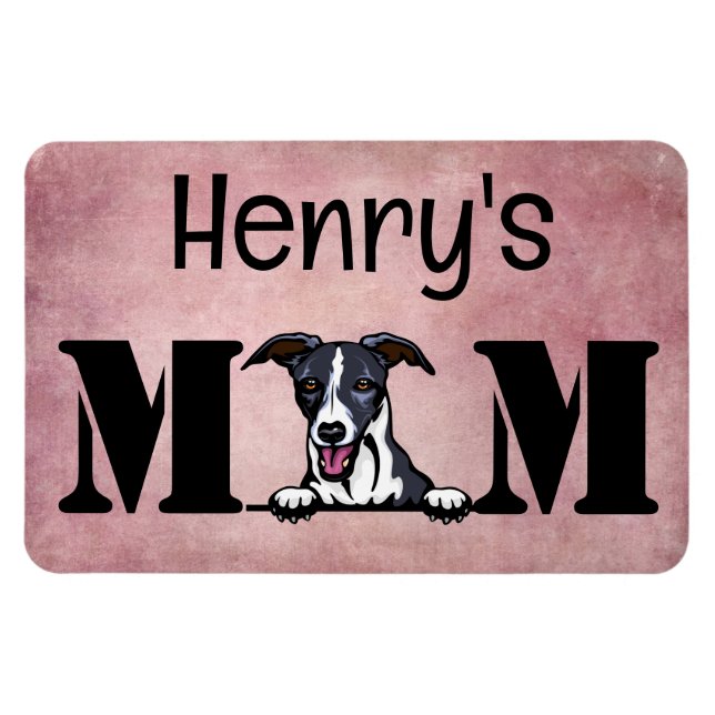 Whippet Peeking Personalized Mom  Magnet (Horizontal)