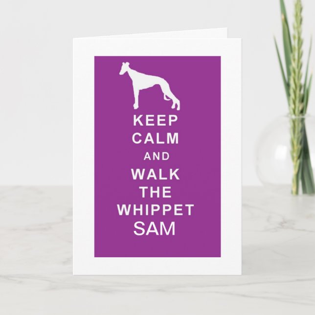 WHIPPET PERSONALISED Birthday greetings card (Front)