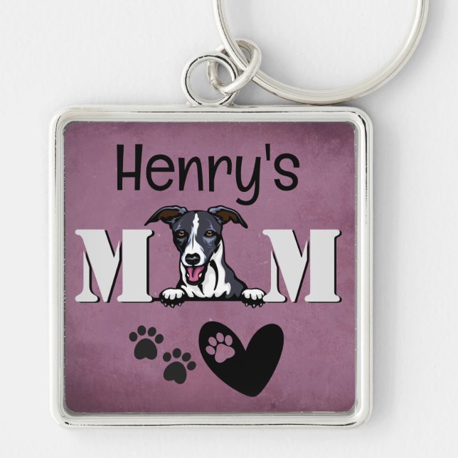 Whippet Personalized Peeking Keychain (Front)