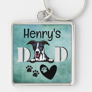 Whippet Personalized Peeking   Keychain