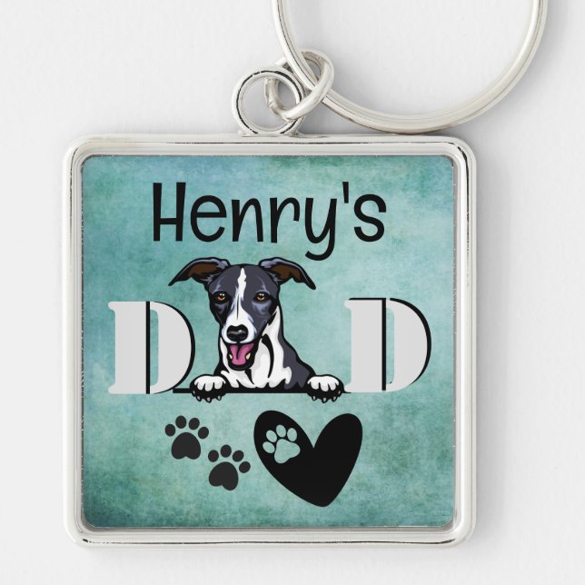 Whippet Personalized Peeking   Keychain (Front)