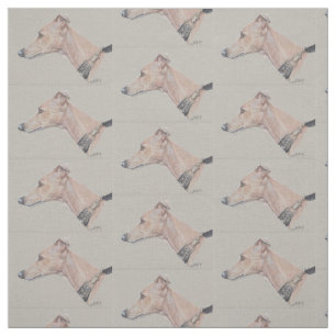 Whippet Profile Dog Art Fabric