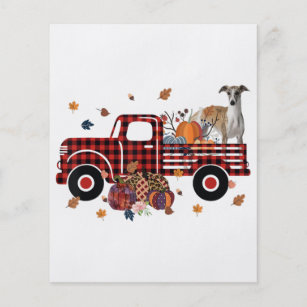 Whippet Pumpkin Truck Thanksgiving Halloween Gift Flyer