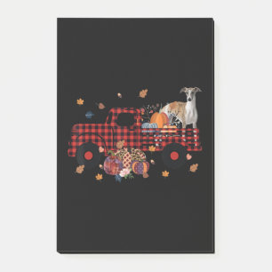 Whippet Pumpkin Truck Thanksgiving Halloween Gift Post-it Notes