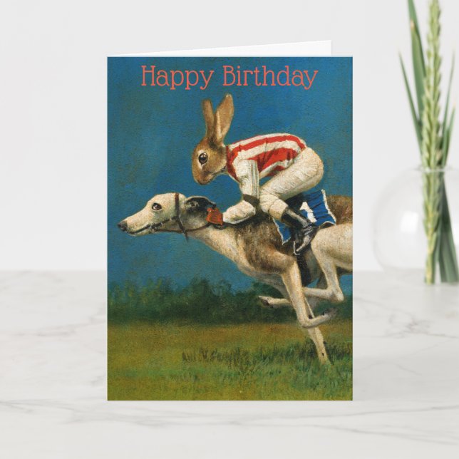 Whippet Racer Birthday Card (Front)