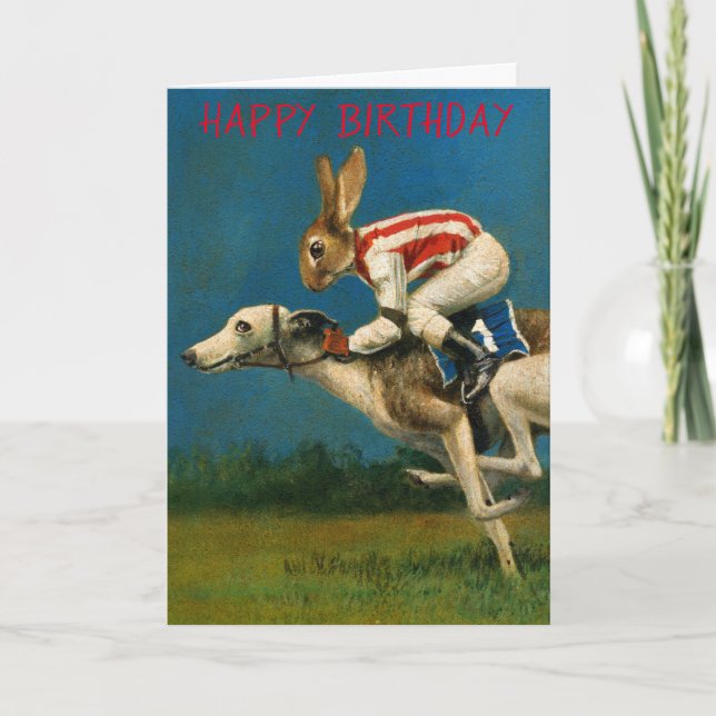 Whippet Racer Birthday Card (Front)