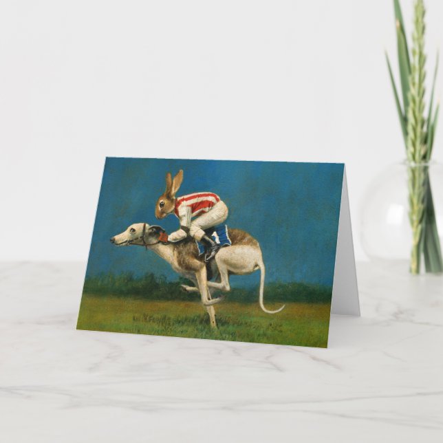 Whippet Racer Greetings Card (Front)