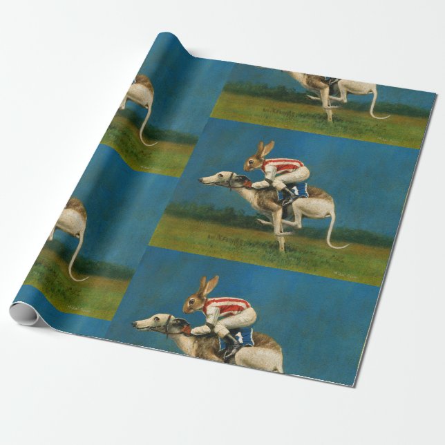 Whippet Racer Wrapping Paper (Unrolled)
