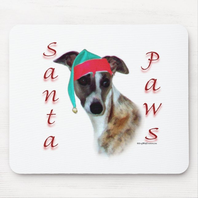 Whippet Santa Paws Mouse Pad (Front)