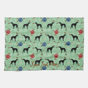 Whippet Shadow Kitchen Towel