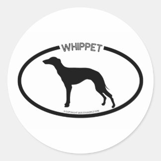 Whippet Silhouette Black Sticker