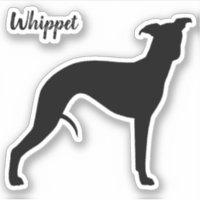 Whippet Silhouette Cool Dog Lover's Vinyl Sticker