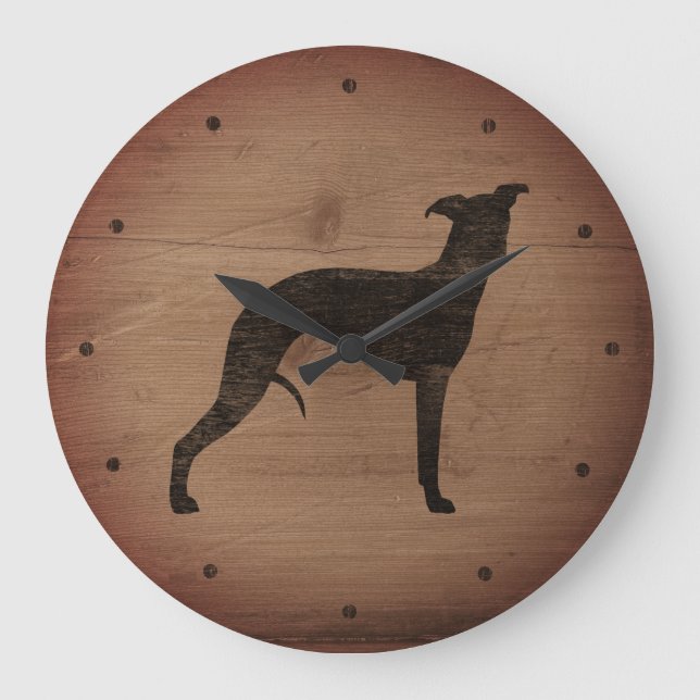 Whippet Silhouette Large Clock (Front)