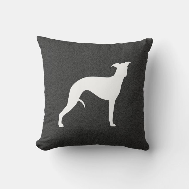 Whippet Silhouette Throw Pillow (Front)