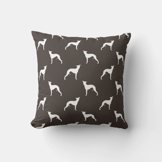 Whippet Silhouettes Pattern Throw Pillow (Front)