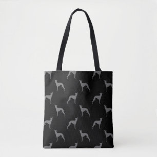 Whippet Silhouettes Pattern Tote Bag