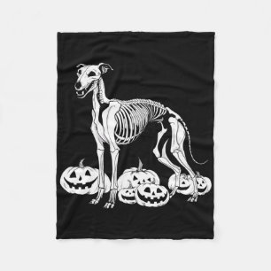 Whippet Skeleton Birthday Halloween Dog Mens Women Fleece Blanket
