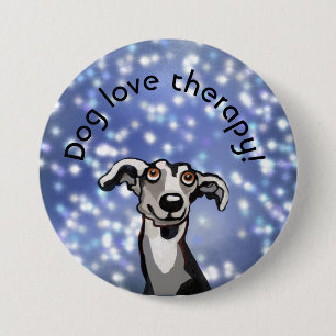 whippet starry night, dog love 3 inch round button