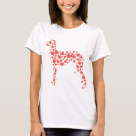 Whippet T-Shirt<br><div class="desc">Whippet In Hearts Pattern</div>