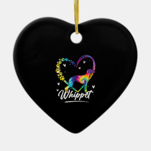 Whippet Tie Dye Rainbow Dog Lover Gift T-Shirt Ceramic Ornament
