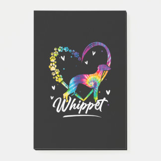 Whippet Tie Dye Rainbow Dog Lover Gift T-Shirt Post-it Notes