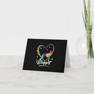 Whippet Tie Dye Rainbow Dog Lover Gift T-Shirt Thank You Card