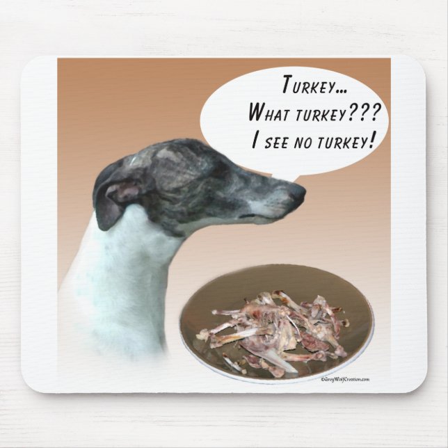 Whippet Turkey Mouse Pad (Front)