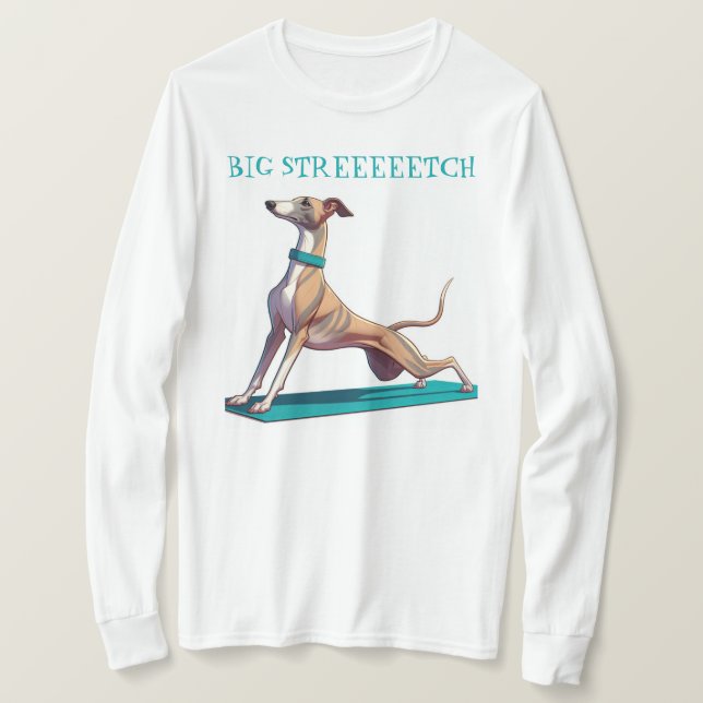 Whippet yoga T-Shirt (Design Front)