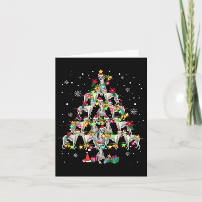 Whippets Christmas Tree Funny Whippets Lover Chris Card (Front)