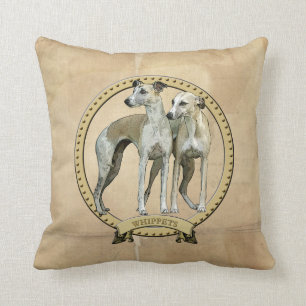 Whippets couples throw pillow