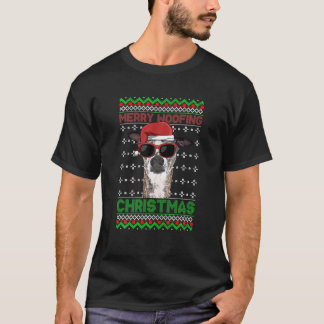 Whippets Dog Funny Merry Woofing Christmas T-Shirt