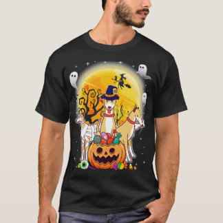 Whippets Dog Mummy Witch Moon Ghosts Happy Hallowe T-Shirt