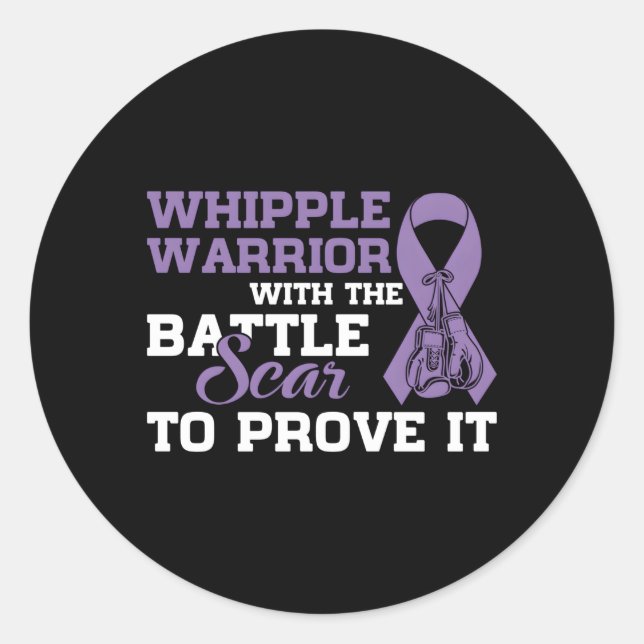 Whipple Warrior Pancreatic Cancer Awareness Classic Round Sticker (Front)