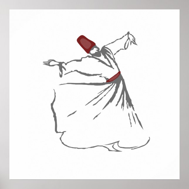 Whirling Dervish - Maroon Red Poster (Front)