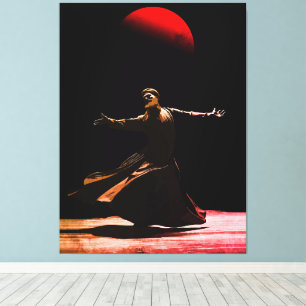 Whirling Dervish Sufi Spiritual Dance Islamic Art Canvas Print