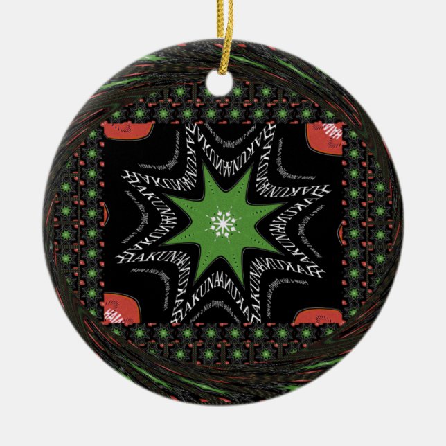 Whirling stars background ceramic ornament (Front)
