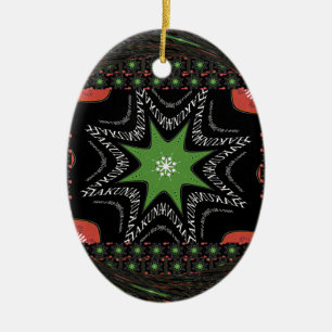 Whirling stars background ceramic ornament