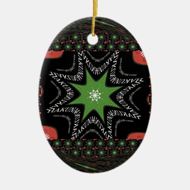 Whirling stars background ceramic ornament (Front)