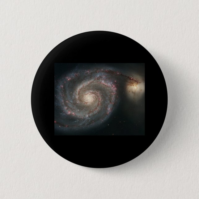 Whirlpool Galaxy (M51) 2 Inch Round Button (Front)