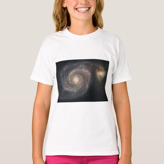 Whirlpool Galaxy (Space) (Universe) (Messier 51A) T-Shirt (Front)