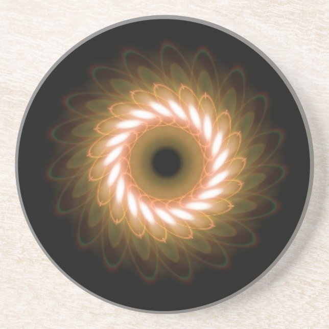 Whirlpool of Swirls Against Black Coaster (Front)