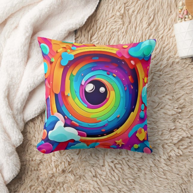 Whirlwind of Colourful Imagination Throw Pillow (Blanket)