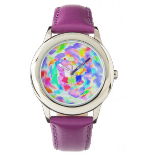 Whirlwind of colours inside a white watch! watch