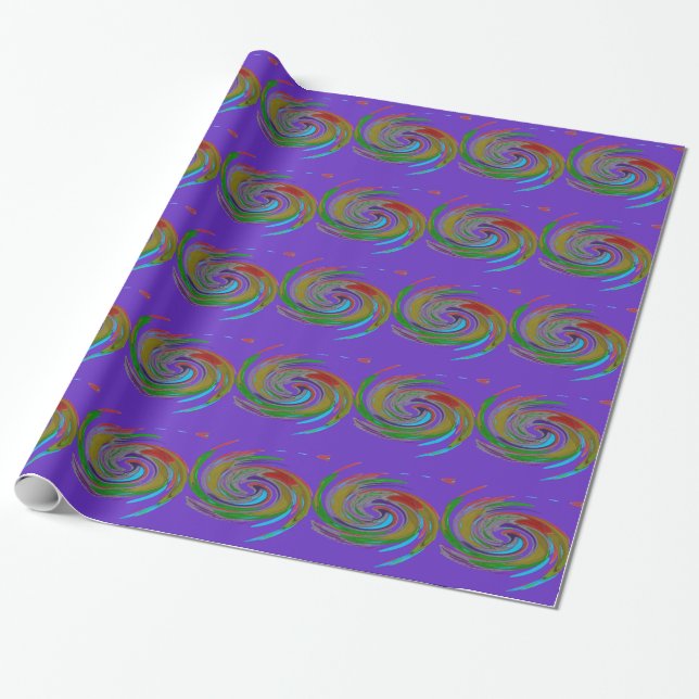 Whirlwind Purple Wrapping Paper (Unrolled)