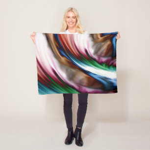 Whirlwind Rainbow Golden Snow Fleece Blanket