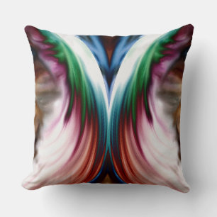 Whirlwind Rainbow Golden Snow Mirror Throw Pillow