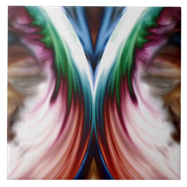 Whirlwind Rainbow Golden Snow Mirror Tile (Front)