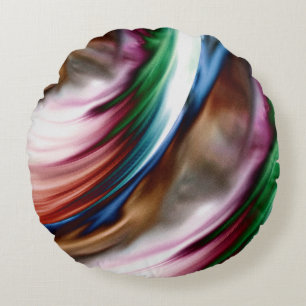 Whirlwind Rainbow Golden Snow Round Pillow