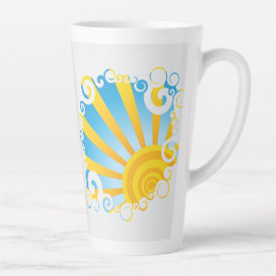 Whirly Clouds Over Sun Burst Latte Mug